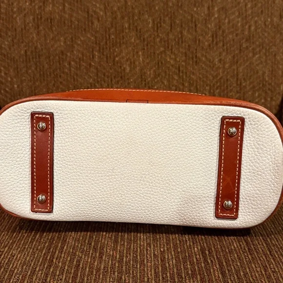 Dooney & Bourke Pebble Grain Zip Zip Satchel in White - Picture 3 of 15